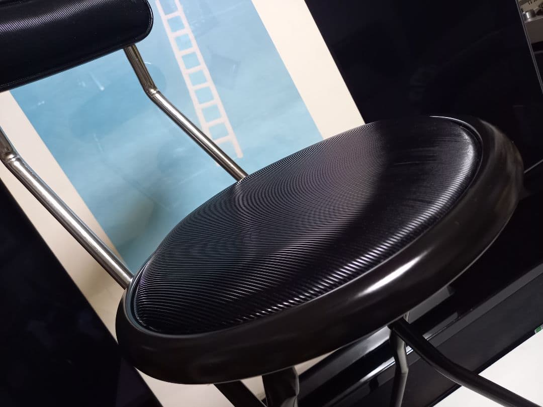 1980's　日本製　スペースエイジ　インダストリアル　ストライプ　ハイチェア