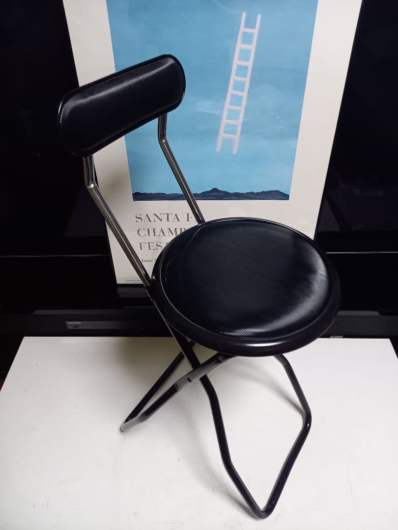 1980's　日本製　スペースエイジ　インダストリアル　ストライプ　ハイチェア