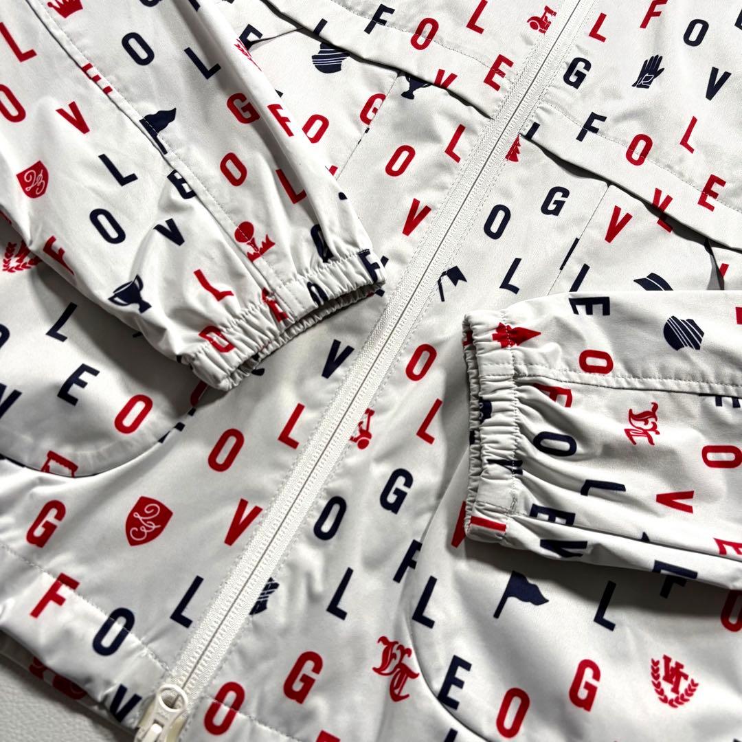 未使用級 L 23区ゴルフ 蓄熱 総柄 ジップアップジャケット ゴルフ