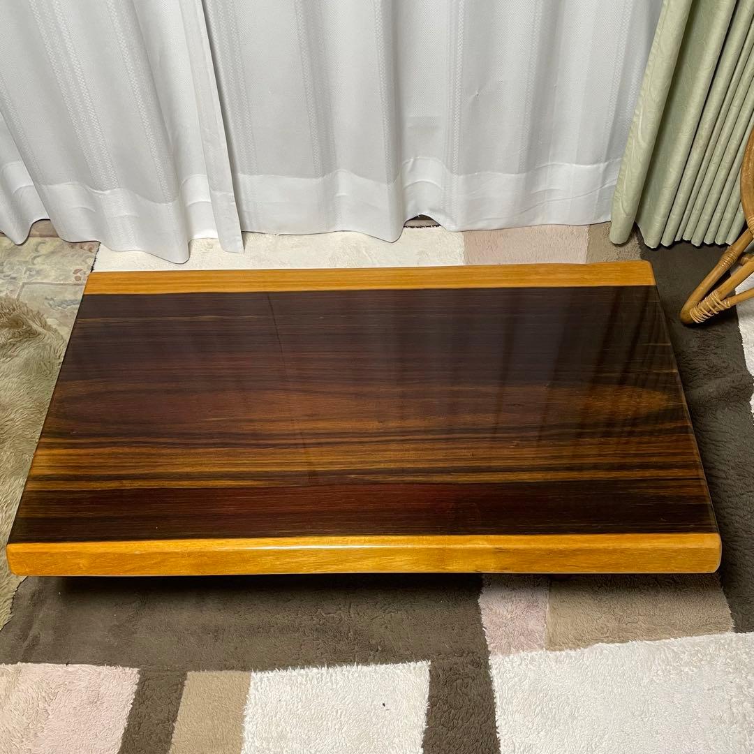 送料込 高級 紅紫檀 一枚板 センターテーブル 鏡面仕上 無垢材 シタン
