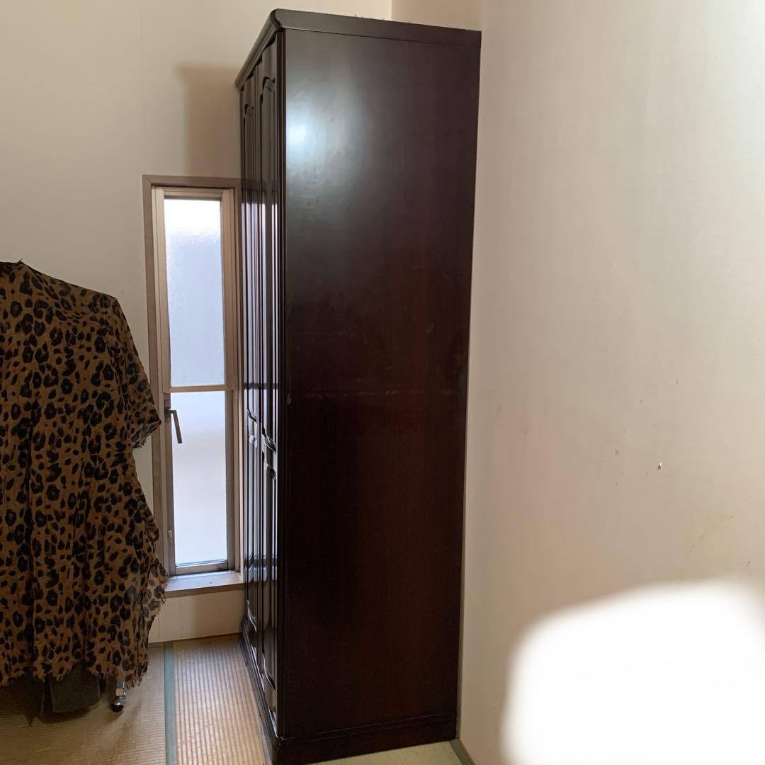 送料込！⭐︎内部桐のクローゼット　高級府中家具　紫檀　無垢の木材　収納付き