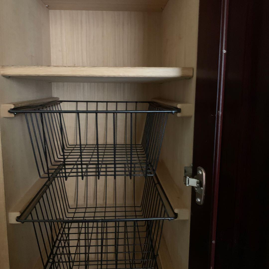 送料込！⭐︎内部桐のクローゼット　高級府中家具　紫檀　無垢の木材　収納付き