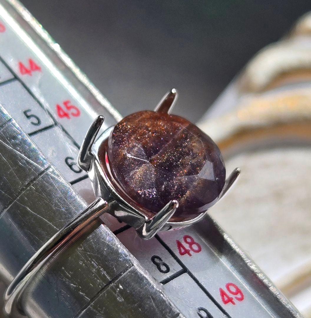 アイオライトサンストーン ラウンド 18kgp リング