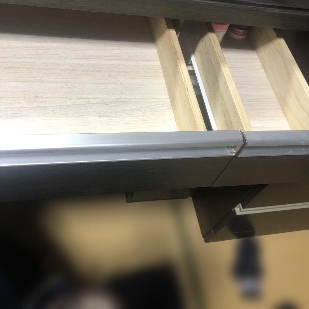 ニトリ　ダークブラウン 三面鏡 ドレッサー