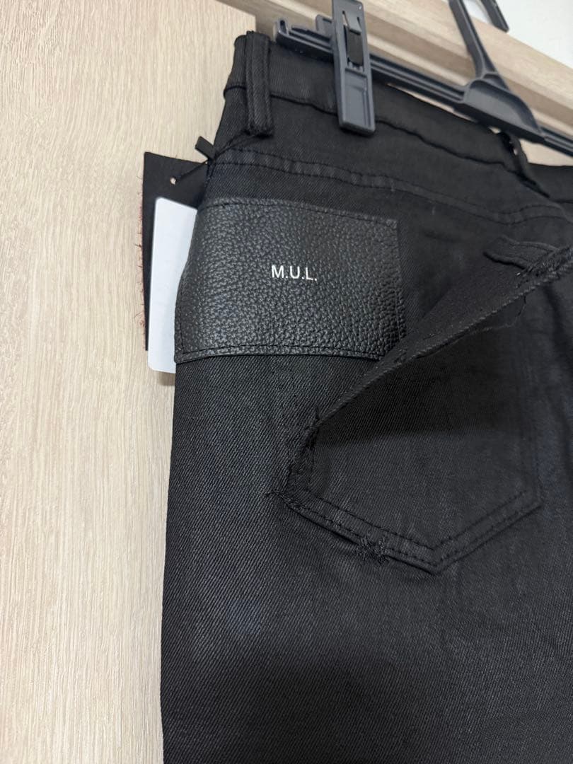 Miyu様★M.U.L ブラックコーティングデニム ロゴペイントあり