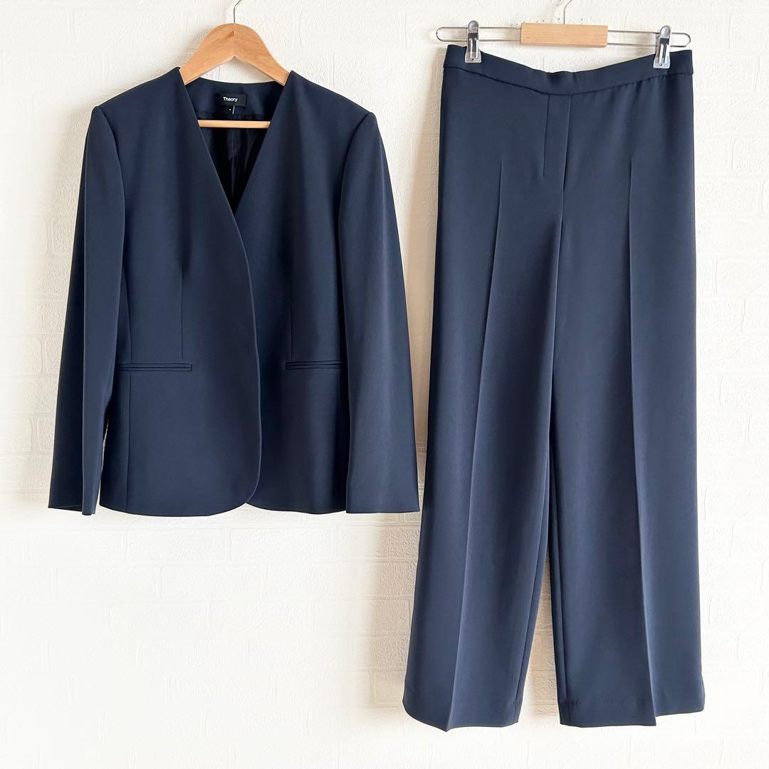 2024美品✨セオリー　パンツスーツセットアップ　ネイビー