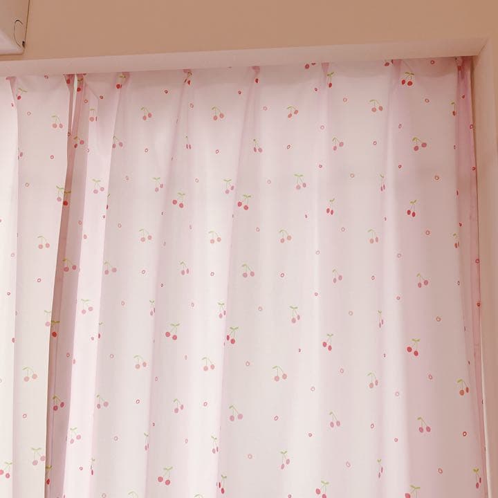 カーテン　さくらんぼ　ピンク　かわいい