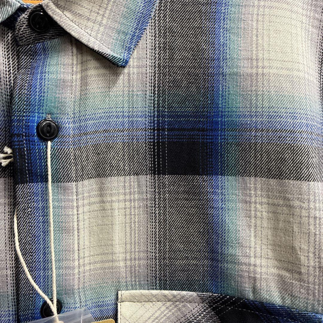 ビッグマイク BIGMIKE ネルシャツ チェックシャツ 白青 ホワイト ブルー