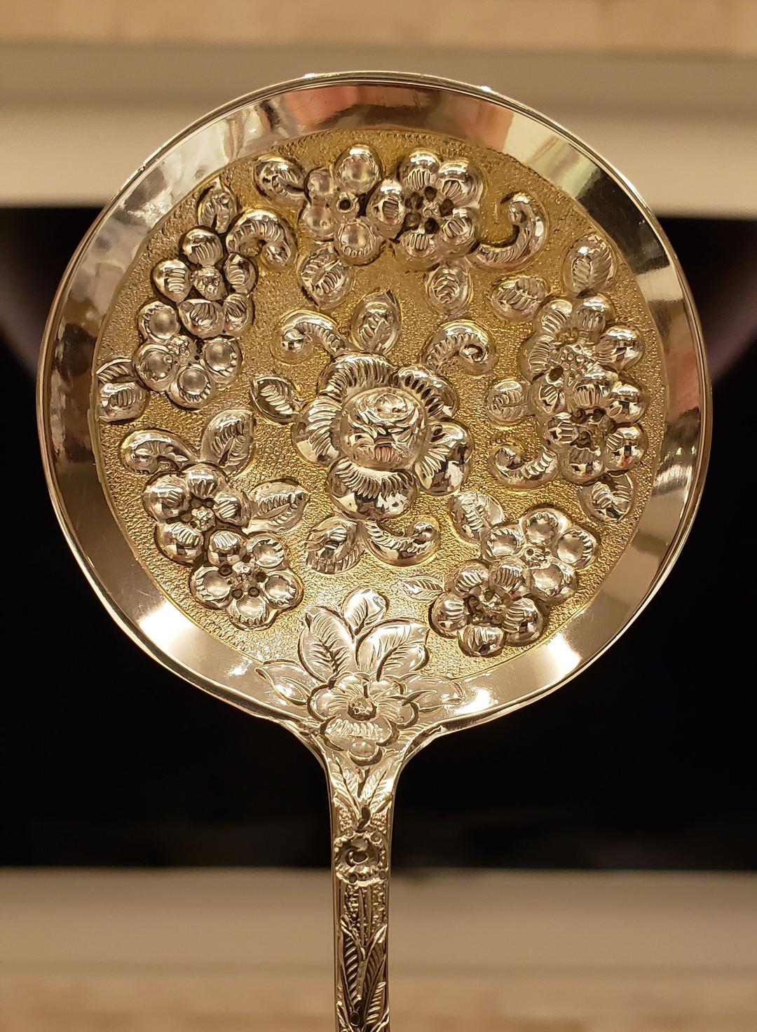 純銀 スターリング シルバー ベリースプーン サービングスプーン アンティーク