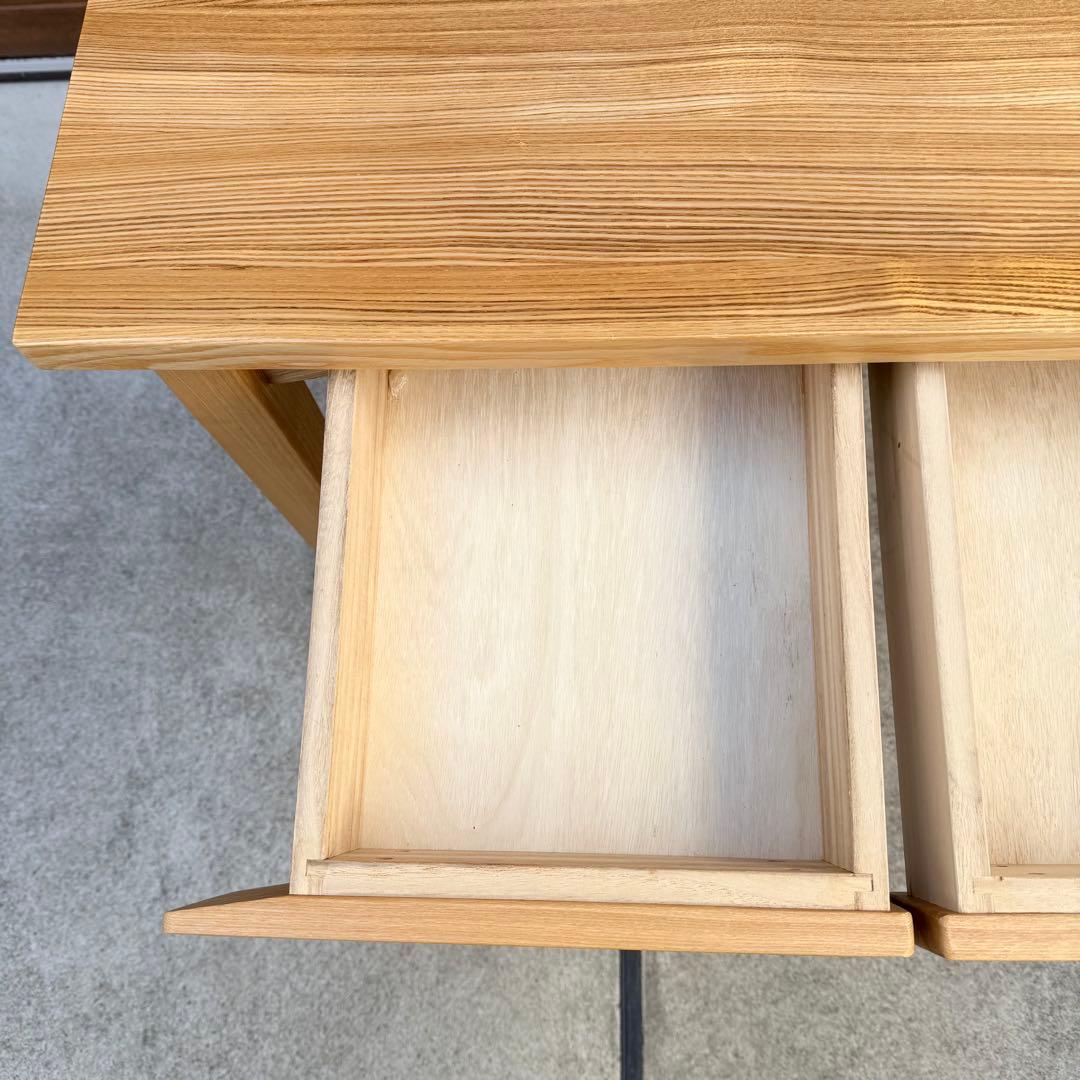 廃盤 美品 無印良品 デスク 学習机 タモ 引き出し付き