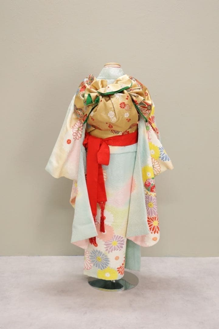 七五三　七歳　正絹　着物、長襦袢&小物4点セット