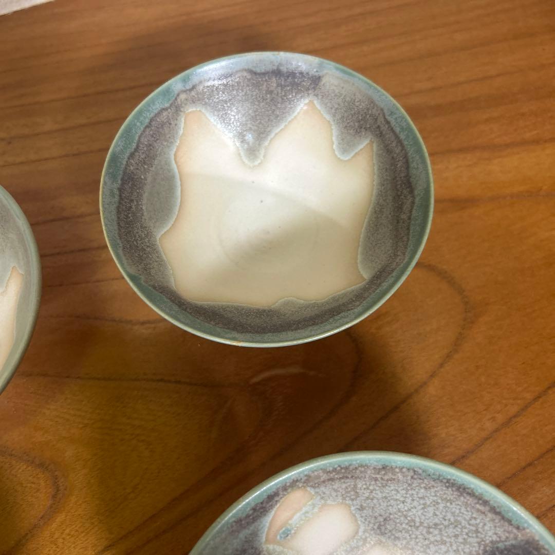 【美品】降幡未来　陶器　脚付デザートボウル　コンポート皿　4個セット販売