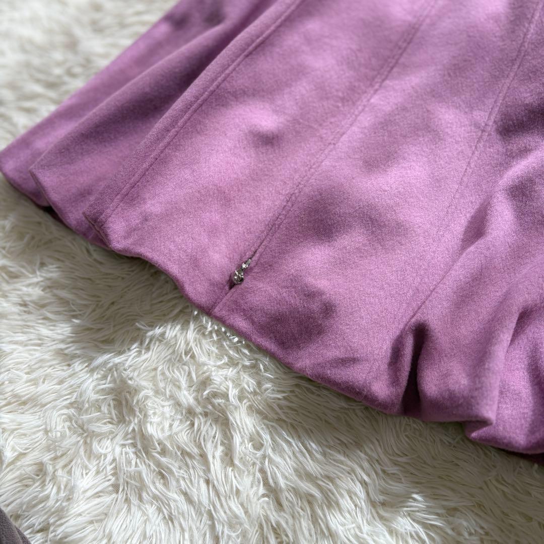 【美品】40リボン　裾バルーン　ウール　コート　エムズグレイシー　ダブルジップ