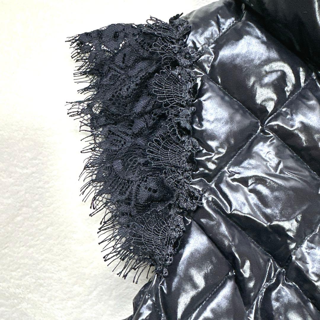 極美品 スーパービューティ ダウンコート ロングジレ 異素材ドッキング ボア