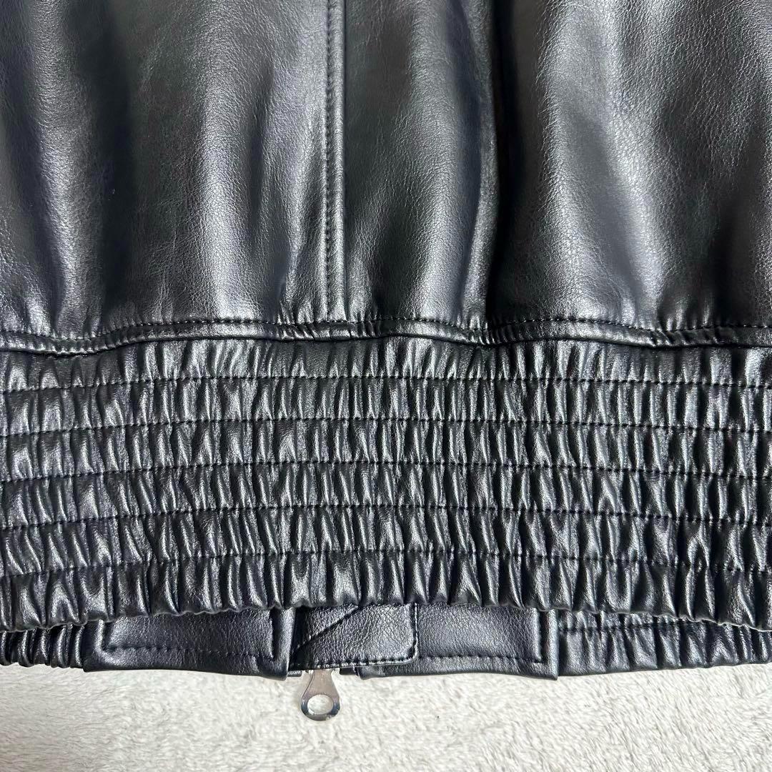 未使用級★近年モデル★DIESEL ディーゼル レザージャケット ロゴ 黒 XS