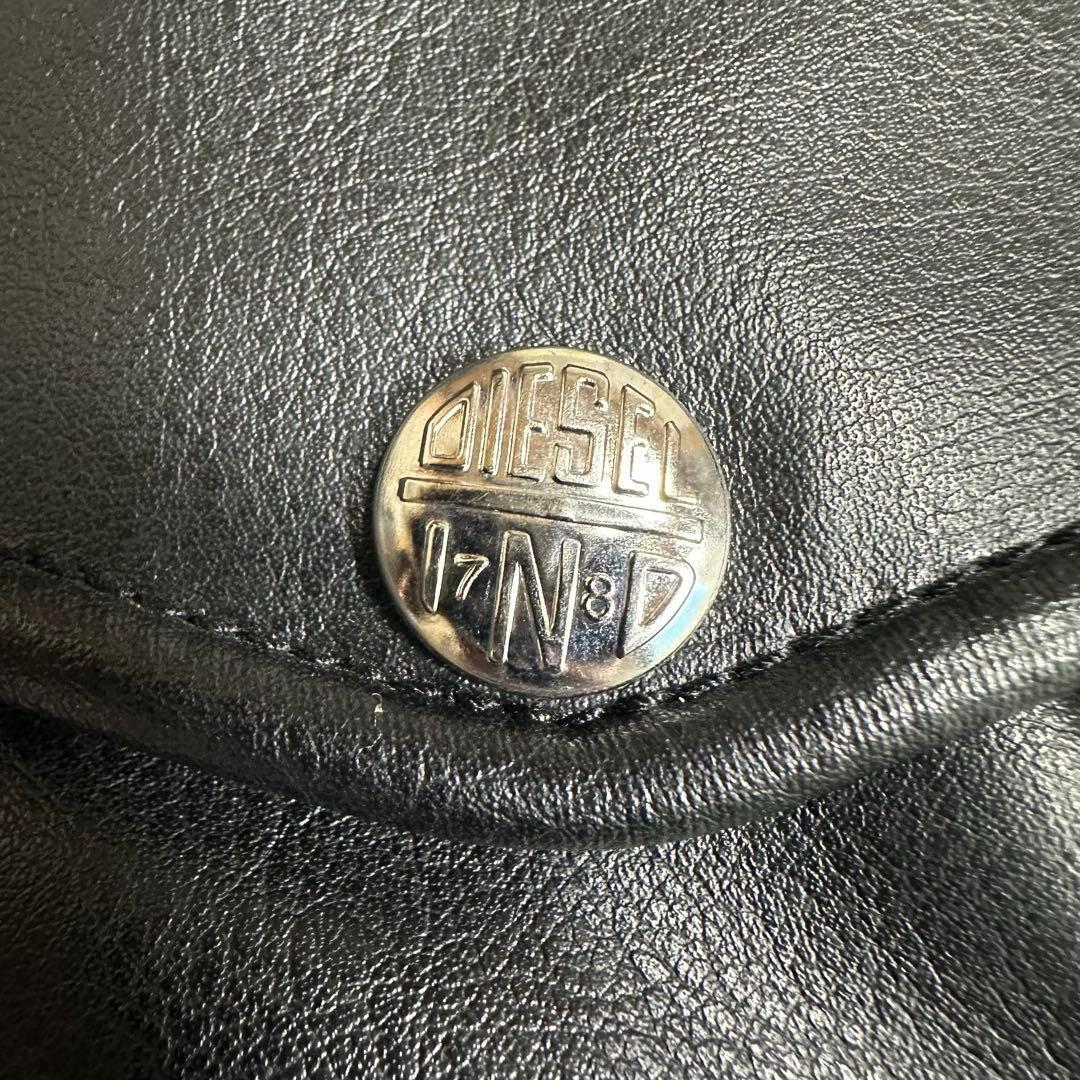 未使用級★近年モデル★DIESEL ディーゼル レザージャケット ロゴ 黒 XS