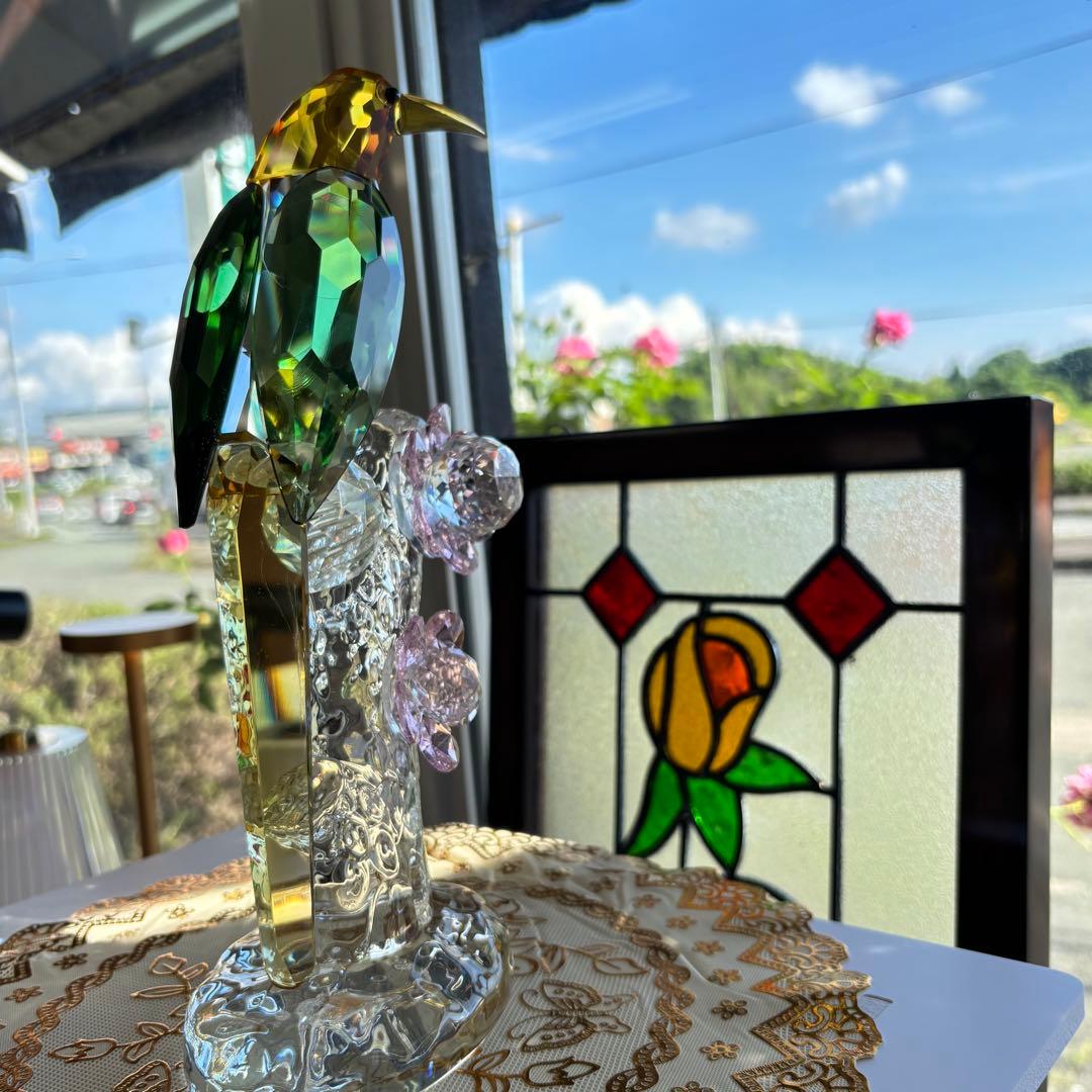 クリスタル製 鳥の置物