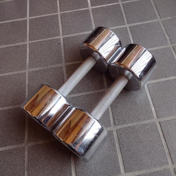 クロムメッキ　ダンベル　8kg x 2個　セット　送料無料