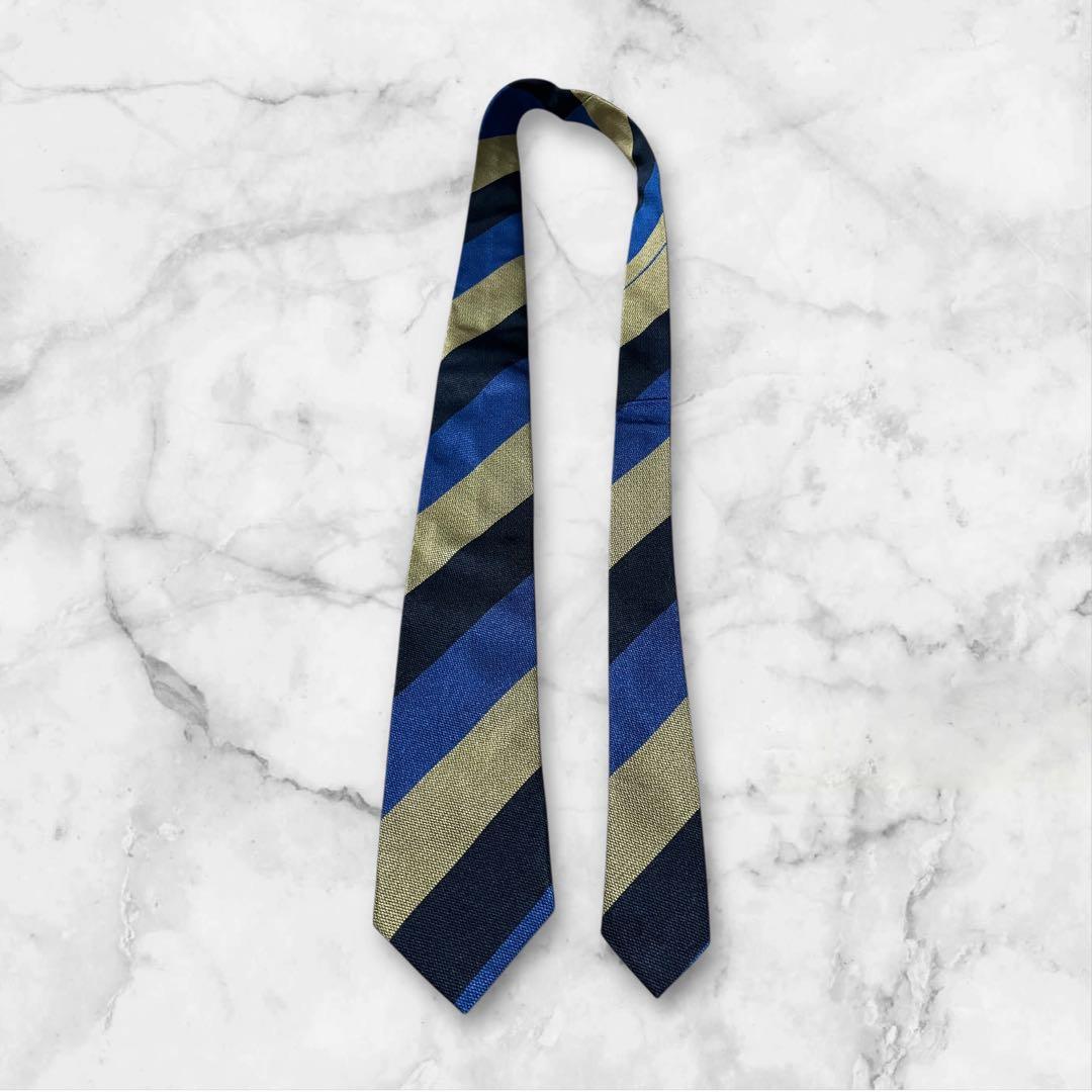 【未使用】DRAKE'S ドレイクス　ネクタイ　ストライプ　ジャガード　タグ付き