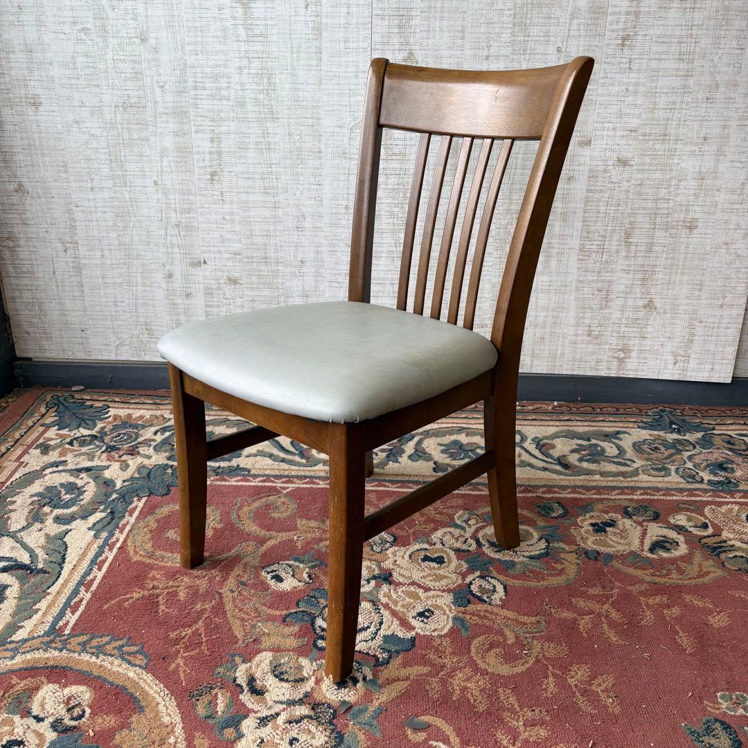 ③ 昭和レトロ カリモク ダイニングチェア 木製椅子 古家具 グレー ビンテージ