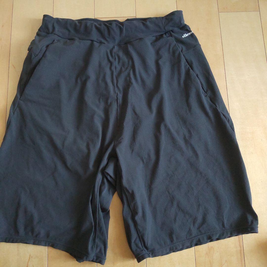 ellesse メンズ　テニスウェア上下セット　ブラック　グレー　L