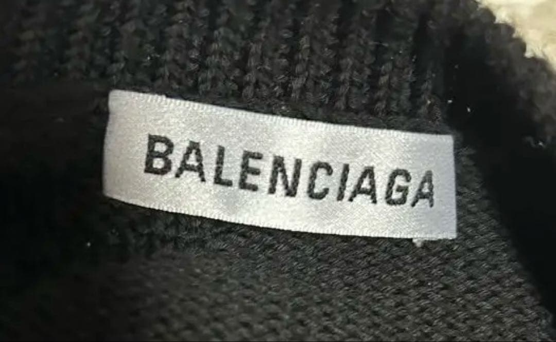 【美品正規品】BALENCIAGA バレンシアガ ロゴジャガードニット