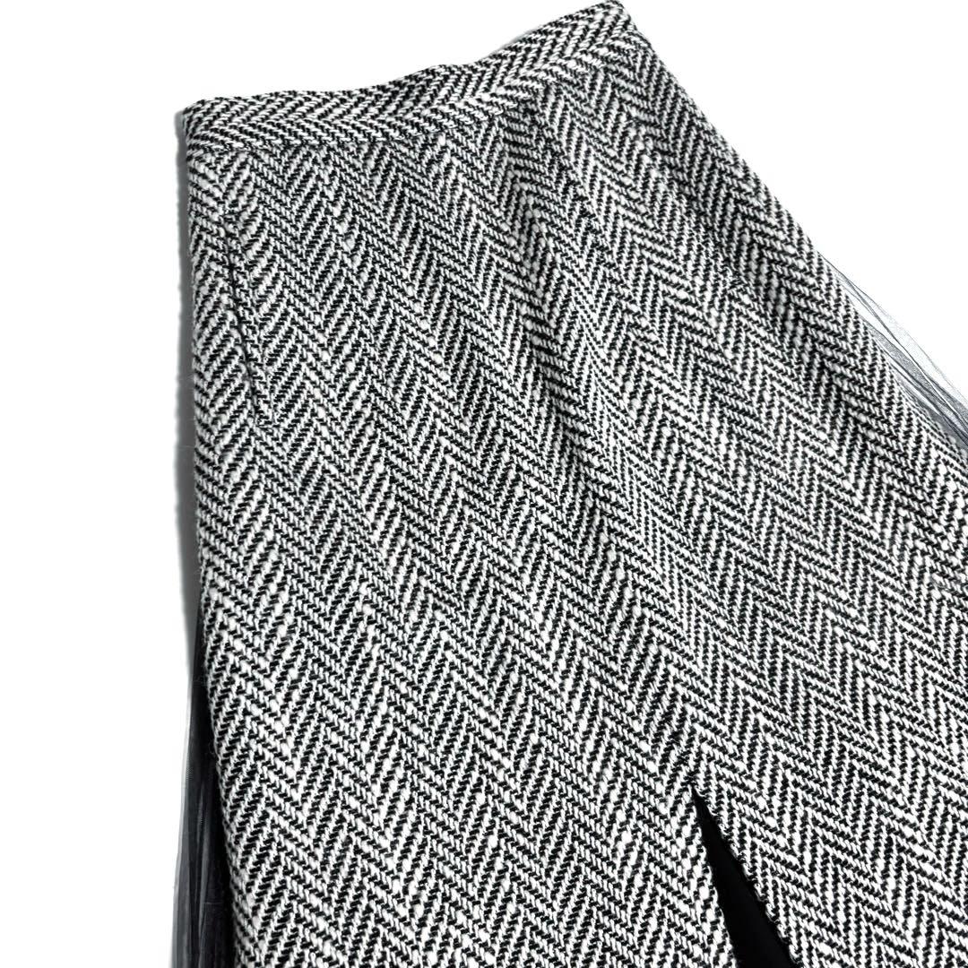 希少 SHE Tokyo ツイード チュール フレア スカート プリーツ 異素材