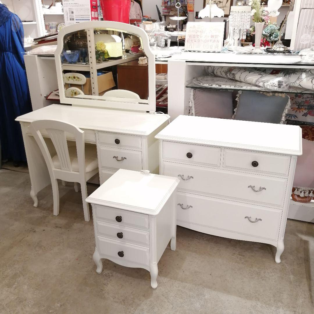 1+【2点セット】 セリーヌ ドレッサー チェア セット 東海家具 化粧台