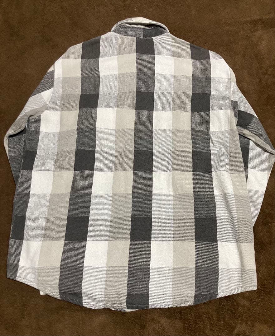 70s 80s frostproof ブロックチェック ネルシャツ 黒白グレー