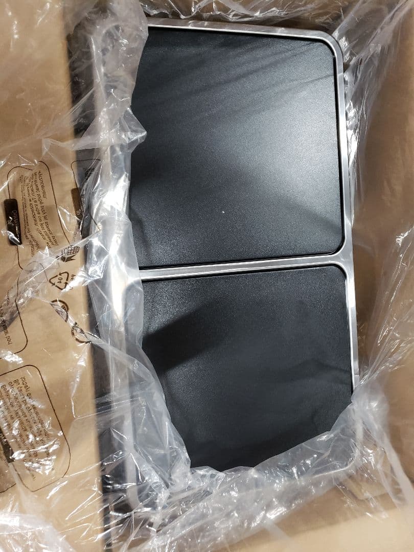 SONGMICS ゴミ箱 ダストボックス 2分別 ゴミ袋付 ペダル式 2x30L