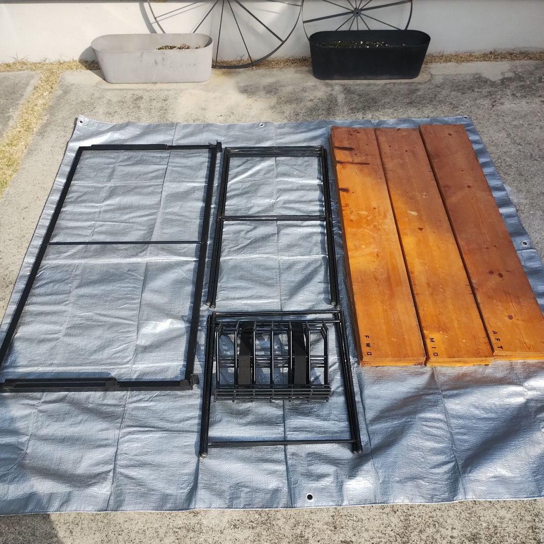 カングー2用 トランク棚板 棚板用スチール枠 キャンプラック セット