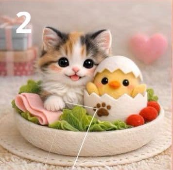 オーダーページ　ハンドメイド　ハンカチ　にゃんegg柄　1/13