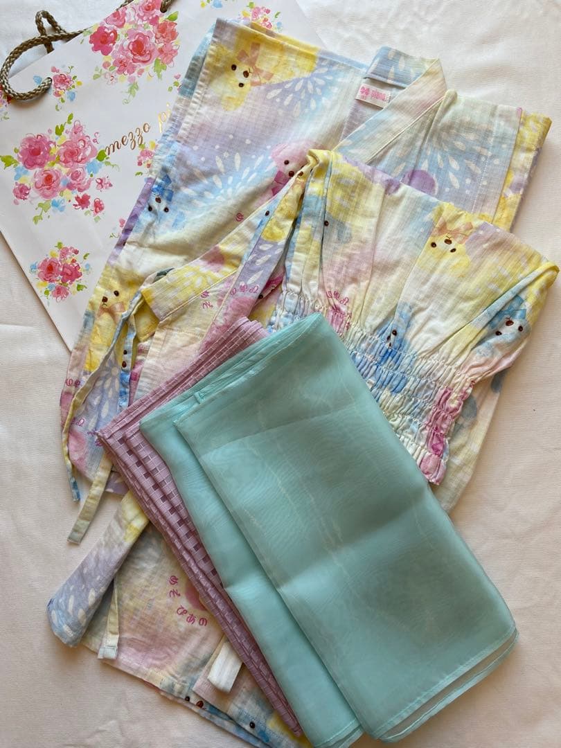【美品】メゾピアノ マルチクマ　浴衣 130センチ