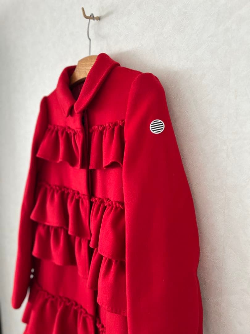 【新品】BORDERS at BALCONY ラッフル　フリルコート 赤　レッド