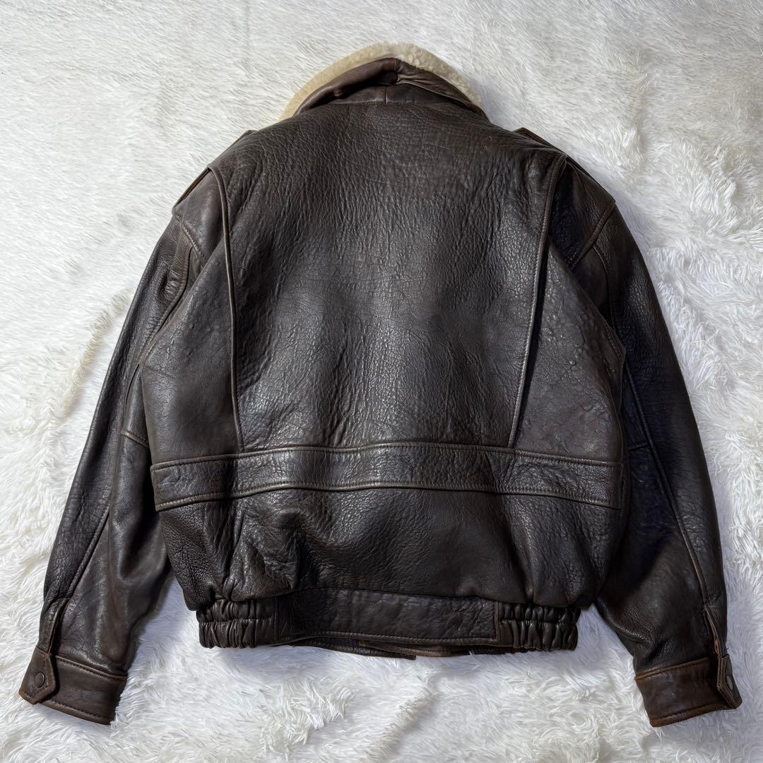 【90s】G-1 ラムレザー フライトジャケット L 襟ボア・ライナー付き完品