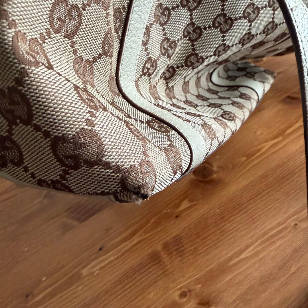 グッチ トートバッグ GGキャンバス ブラウン ベージュ シャンパンゴールド