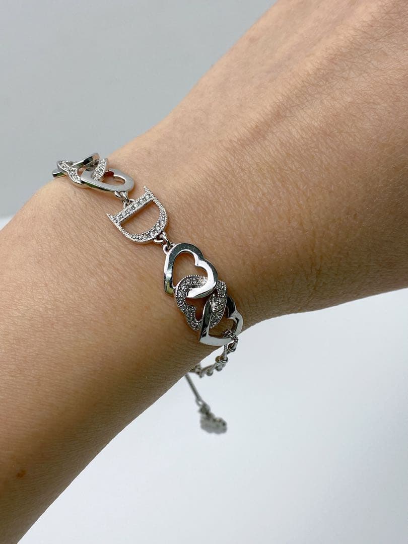 美品 クリスチャンディオール ハート&Dロゴ ブレスレット