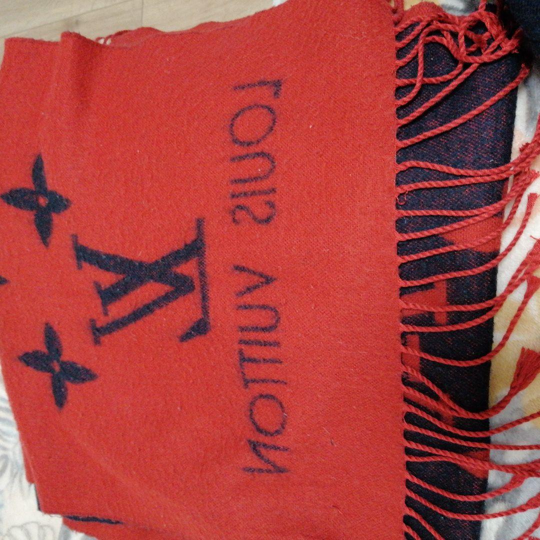 LOUIS VUITTON マフラー ダークブルー/レッド
