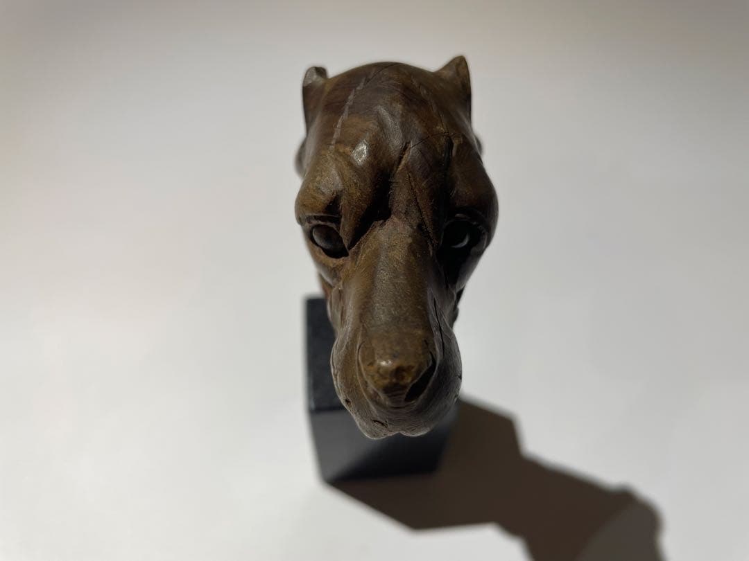 イギリス　アンティーク　ステッキ　柄の部分　犬　ドッグ　ハンドル