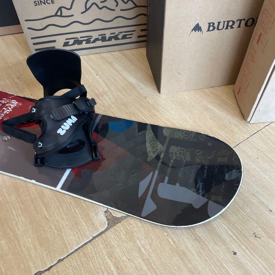 眞空雪板等×ZUMA　キッズスノーボードセット　未使用バイン付4点セット