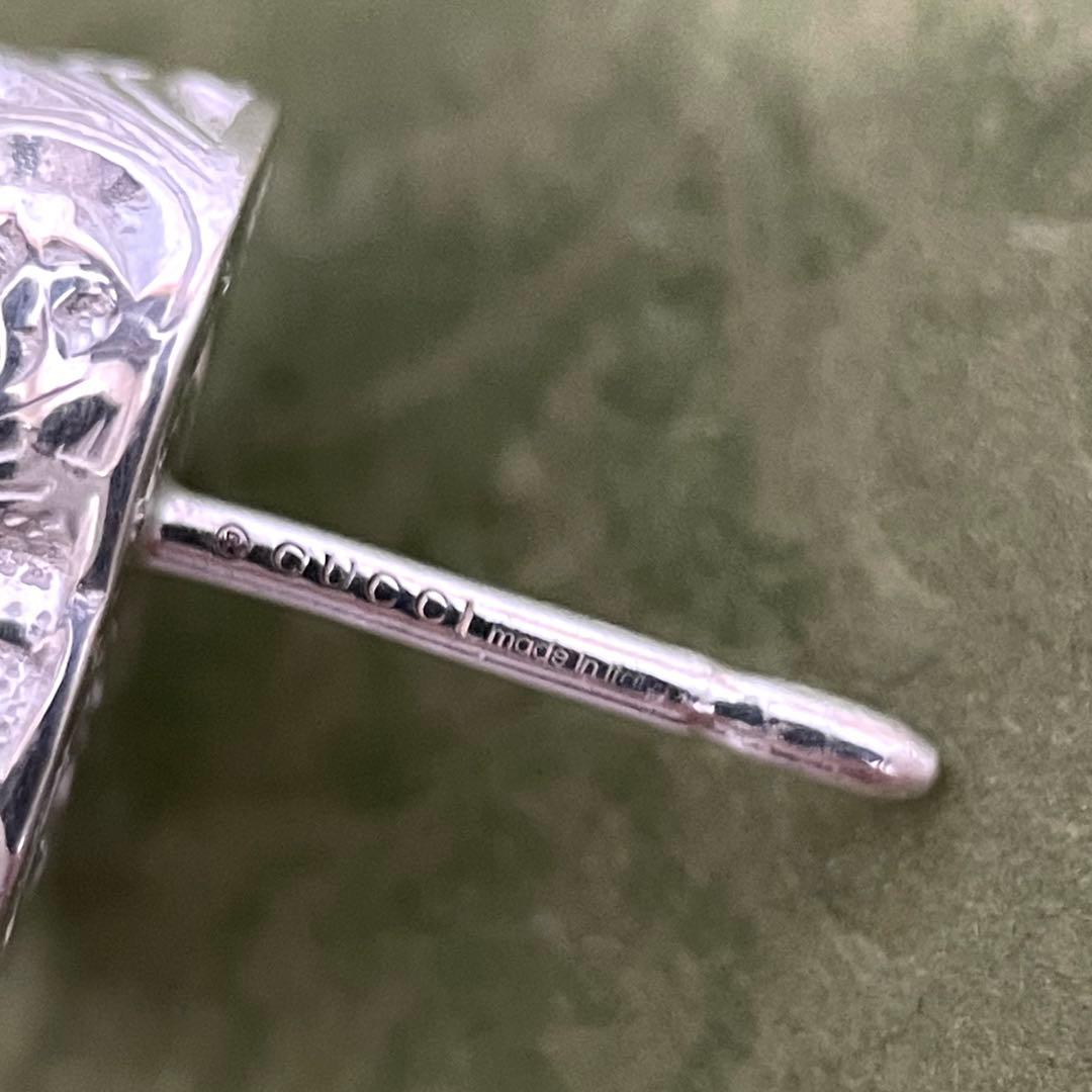 【極美品】グッチ　ダブルGピアス片耳　アラベスク　　シルバー925