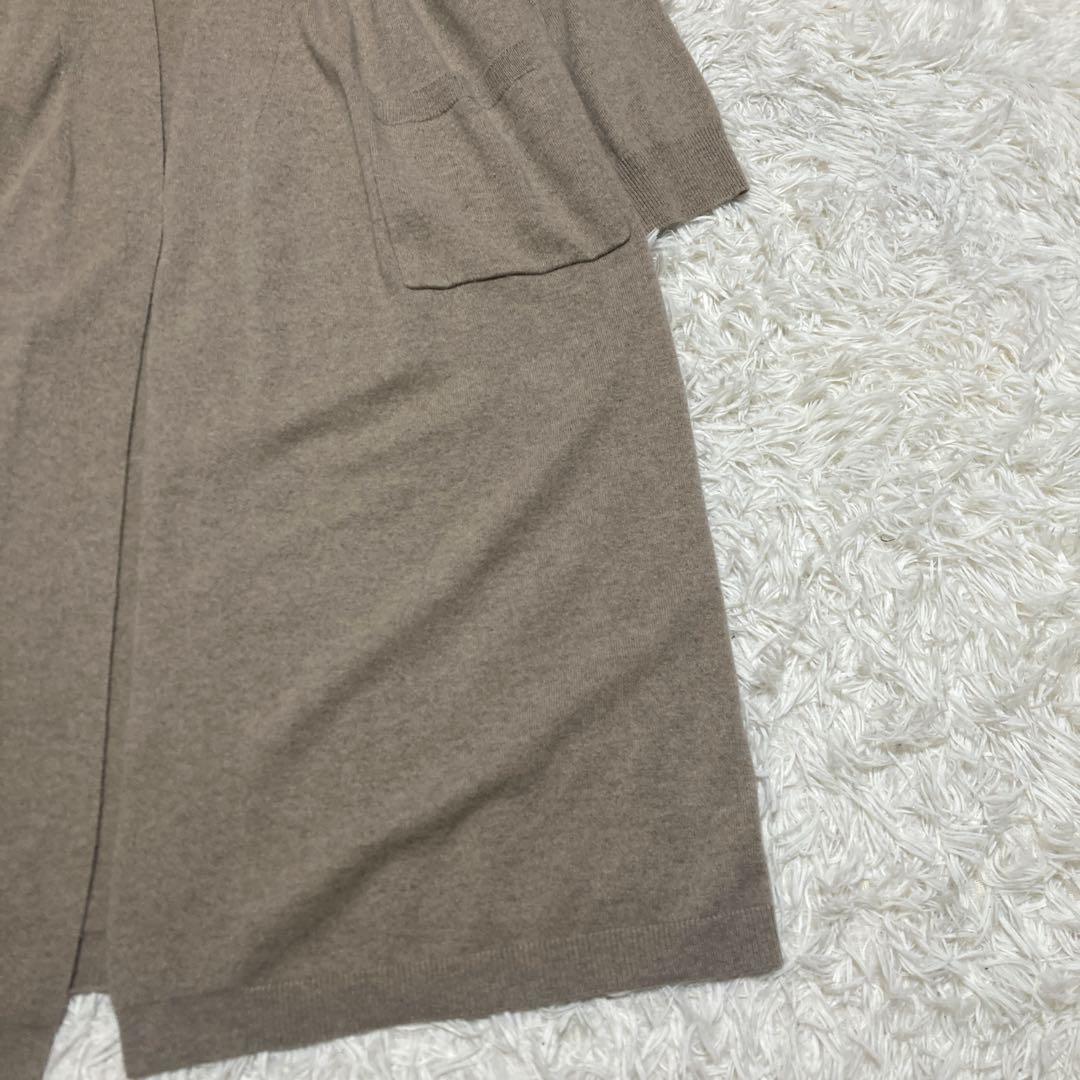 美品✨現行ebure カシミヤ100% ハイゲージニット　ロングカーディガン