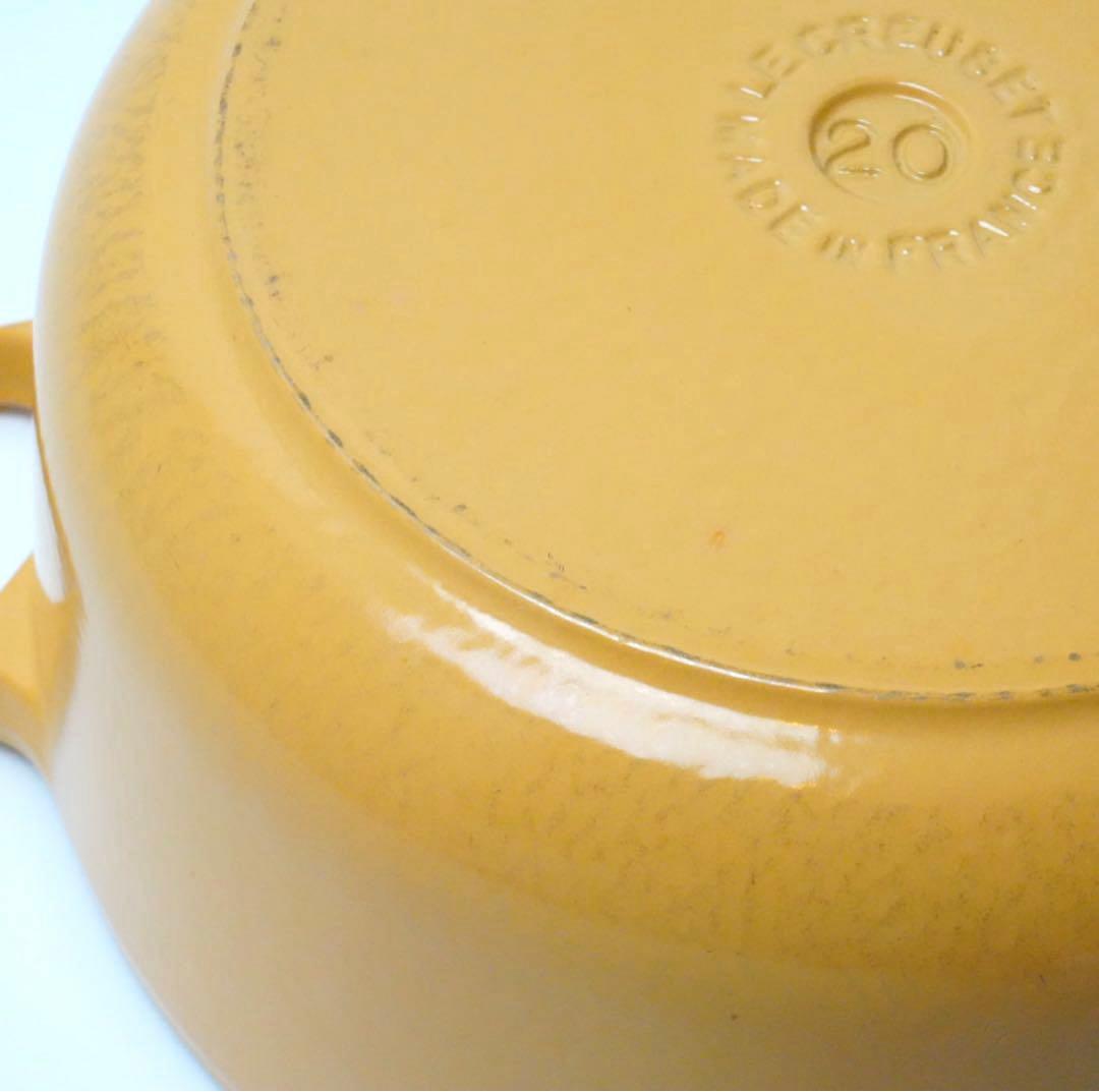 【美品】LE CREUSET　ココット ロンド サフランイエロー　20cm
