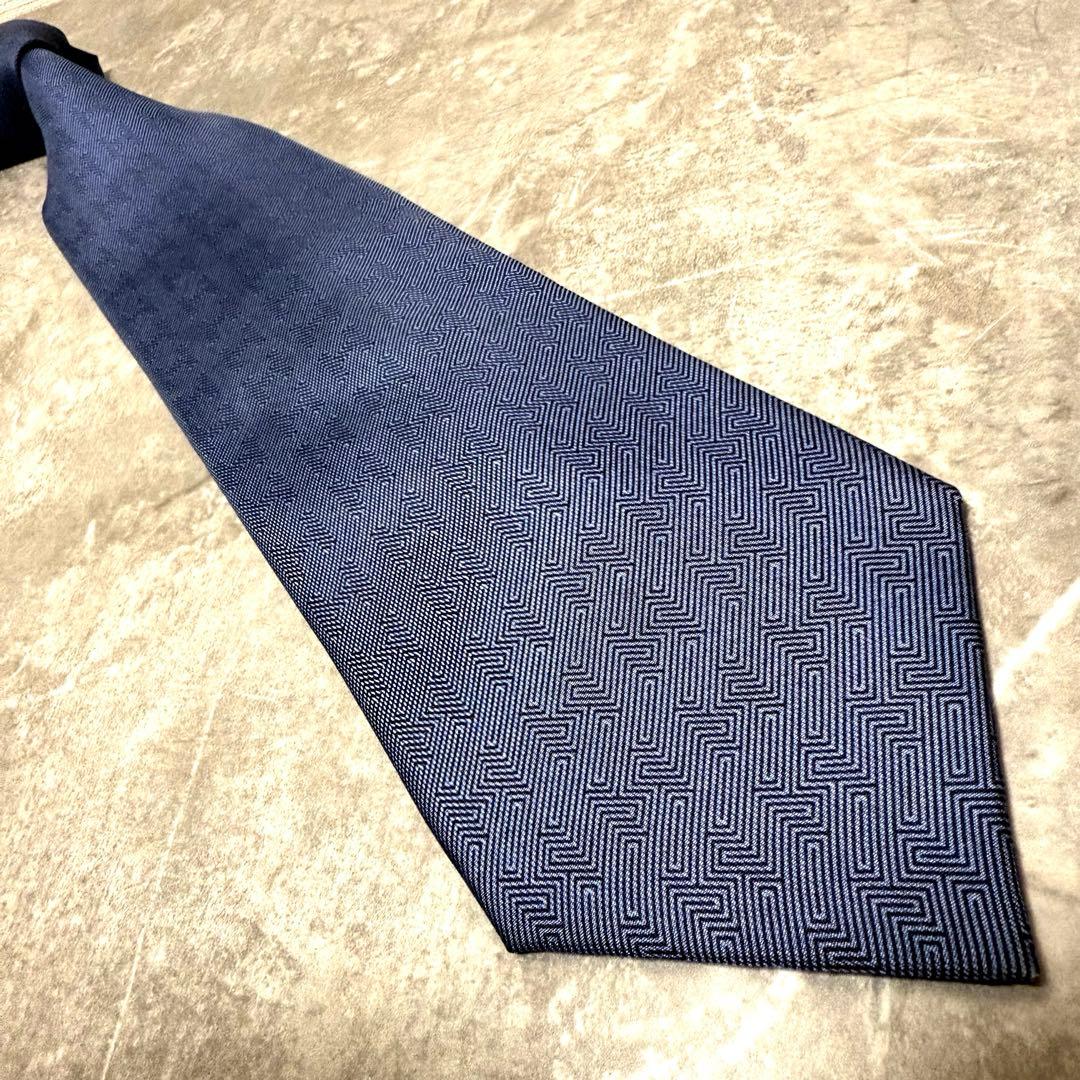 【✨美品✨】HERMES エルメス ネクタイ フォソネ ネイビー ハイブランド