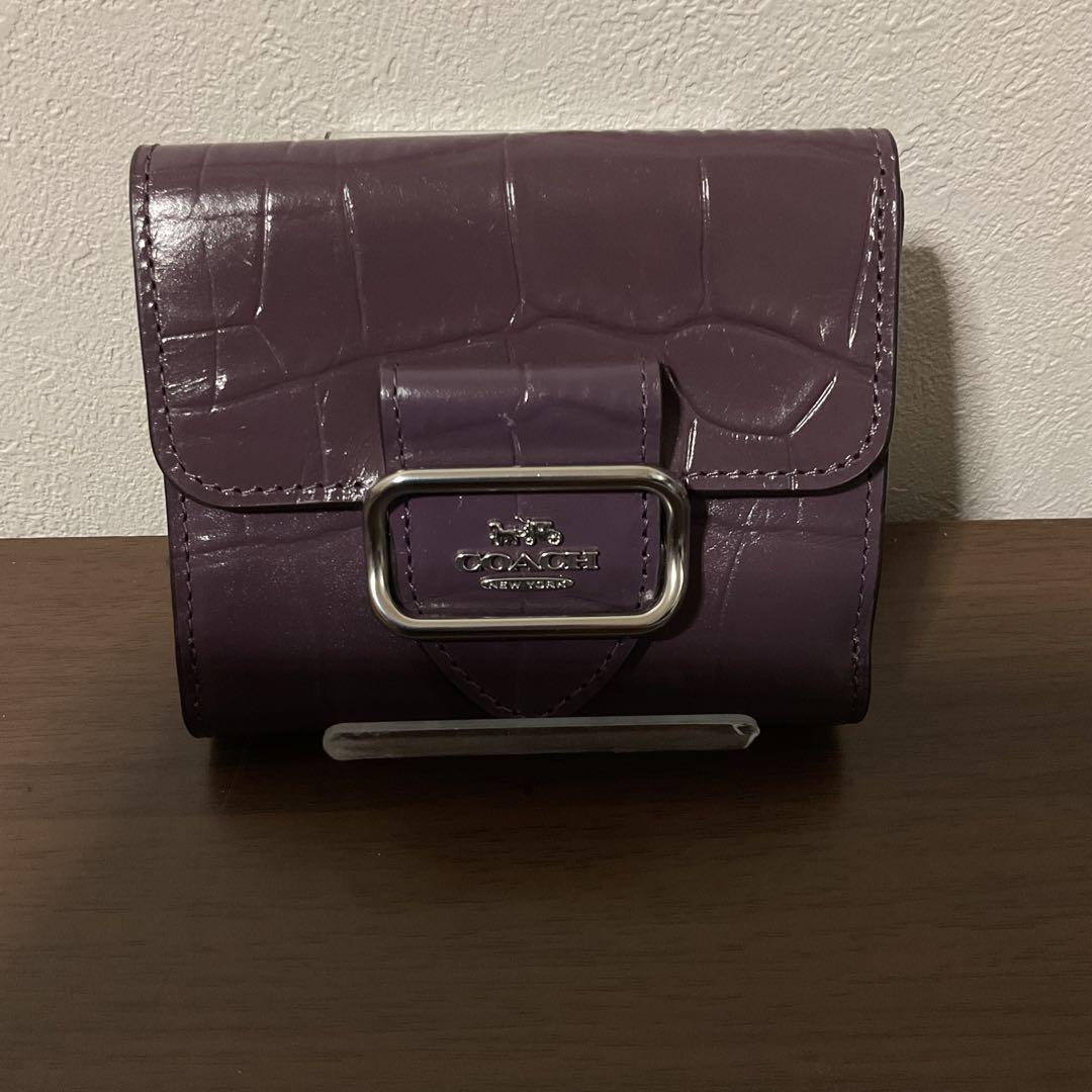 care 新品未使用 美品 コーチ レザー クロコエンボス Morgan