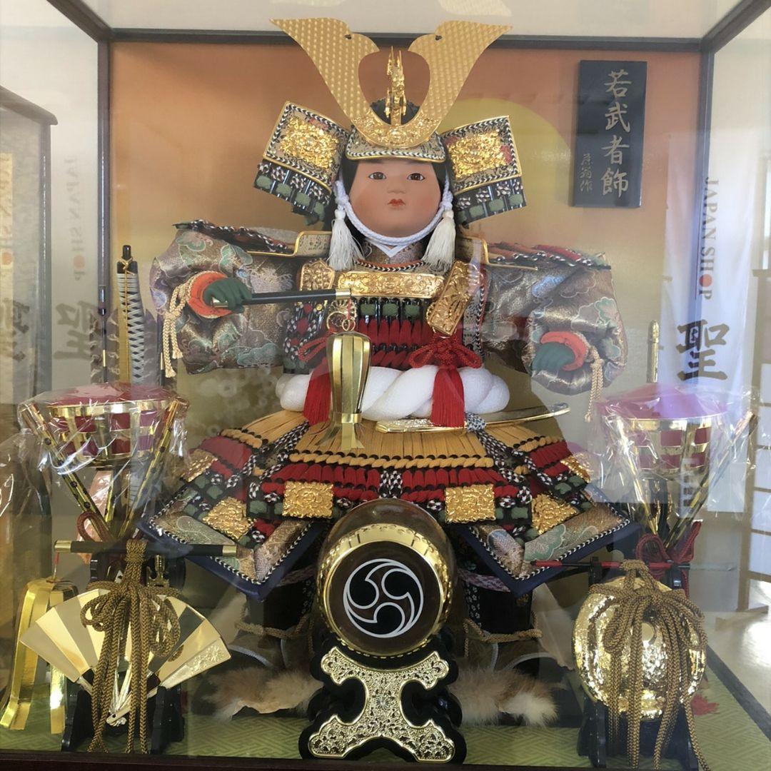 ［コロナ応援特価！］子供大将ガラスケース飾りオルゴール三宝付