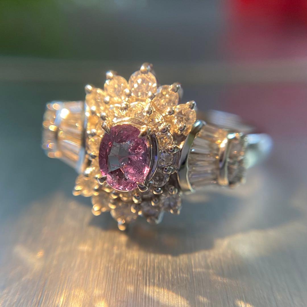 天然非加熱アレキサンドライト ダイヤモンド 計1.06ct PT900