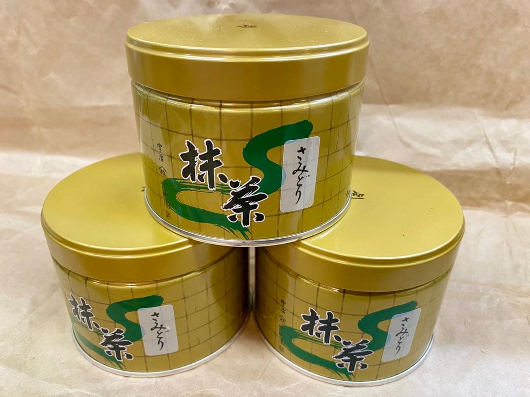 京都宇治抹茶　山政小山園　さみどり150g ×3缶MATCHAPOWDER