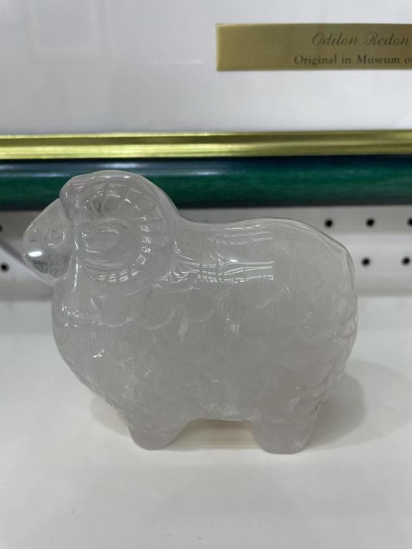 ☆置物一点物☆【彫刻置物】羊　水晶 開運の縁起物　顔やスタイル　AAA級　新品