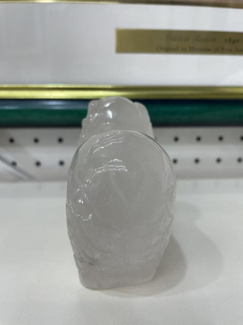 ☆置物一点物☆【彫刻置物】羊　水晶 開運の縁起物　顔やスタイル　AAA級　新品